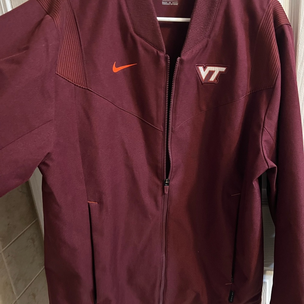 Nike Burgundy Virginia Tech Jacket with Orange Swoosh